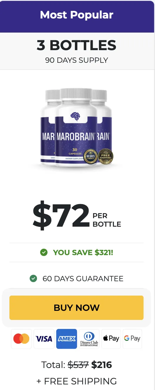 Buy MaroBrain 3 Bottles — Memory and Focus Supplement